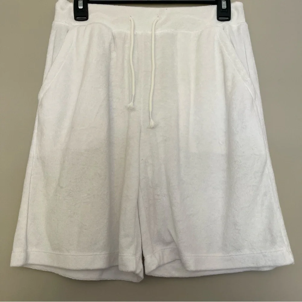 Comfort Code White Terry Drawstring Athletic Shorts